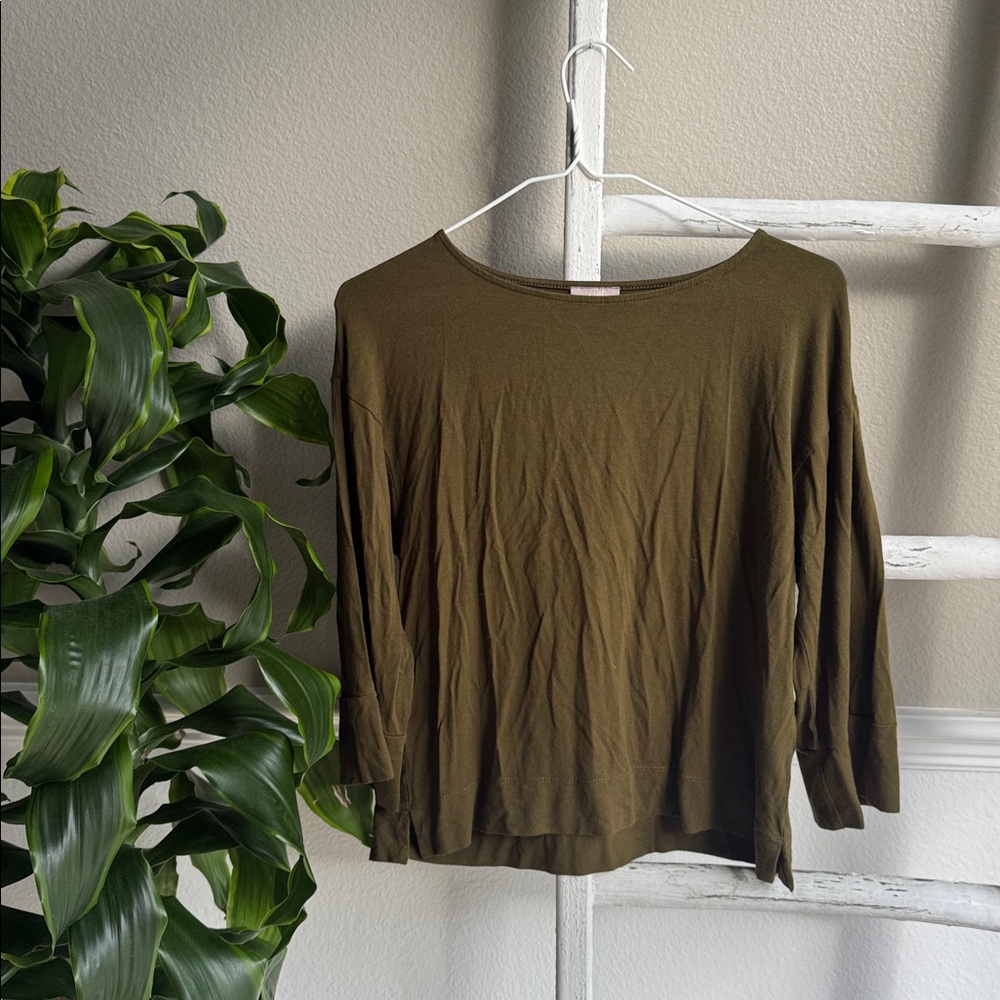 J. Jill Olive Stretch Boxy Top